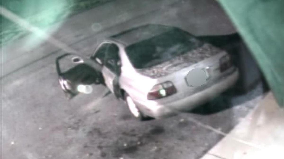 
Police said thieves rammed this late-1990s model Honda Accord into Precision Sports in Hickory early Monday.

