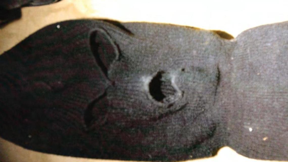 The FBI says it found this mask in the crawl space of Justin Sullivan’s home. Prosecutors believe Sullivan was wearing it when they say he shot and killed John Bailey Clark. Sullivan, they say, planned to kill dozens of people in 2015 during a planned attack in support of ISIS.