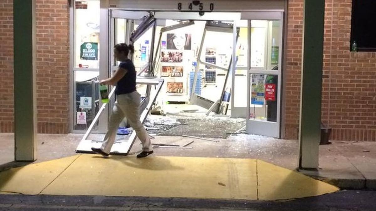 Someone drove into a Rite Aid in northwest Charlotte and stole several items early Friday.