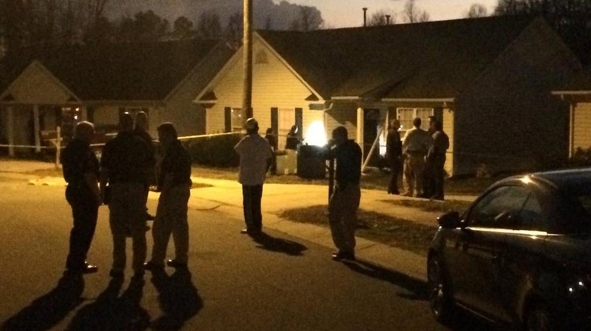 The homicide scene Friday night on Morning Breeze Lane, off Old Mount Holly Road and Rozzelles Ferry Road in northwest Charlotte.
