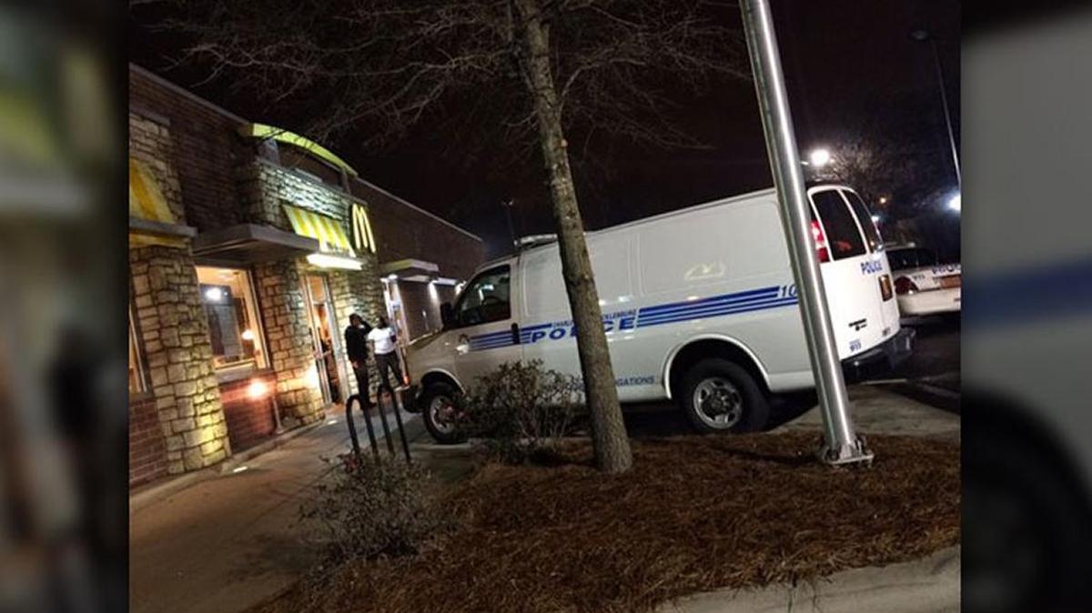 CMPD respond to an armed robbery at a McDonald’s restaurant on S. Tryon Street.