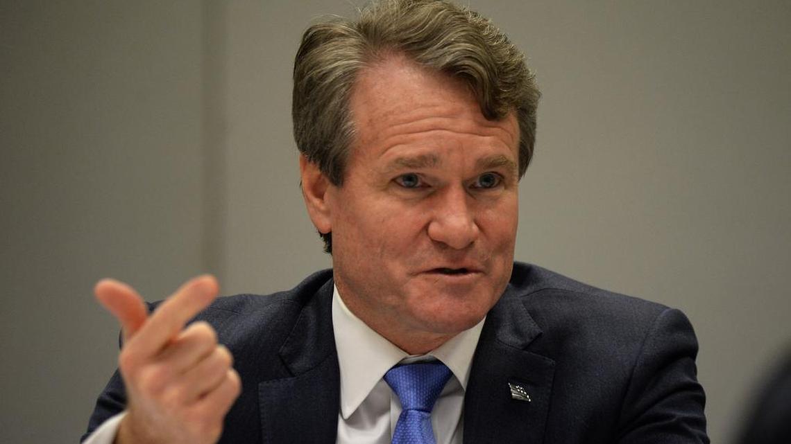 Bank of America CEO Brian Moynihan had his total compensation for last year fall by $2 million, according to a securities filing from the bank.