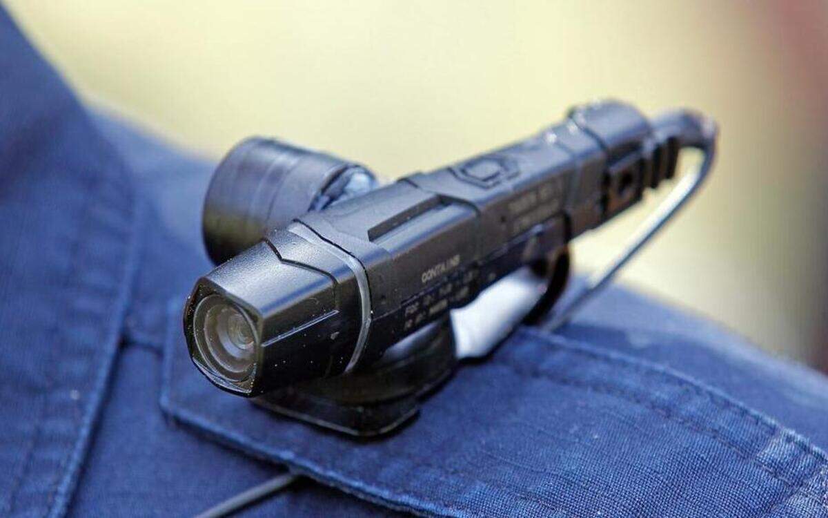 
Garner police officer Kevin Murray tests a body camera as he wears one before starting his patrol in Garner on April 8, 2015. A bill currently being considered in the General Assembly would require all major NC law enforcement agencies to equip their officers with body-worn cameras.
