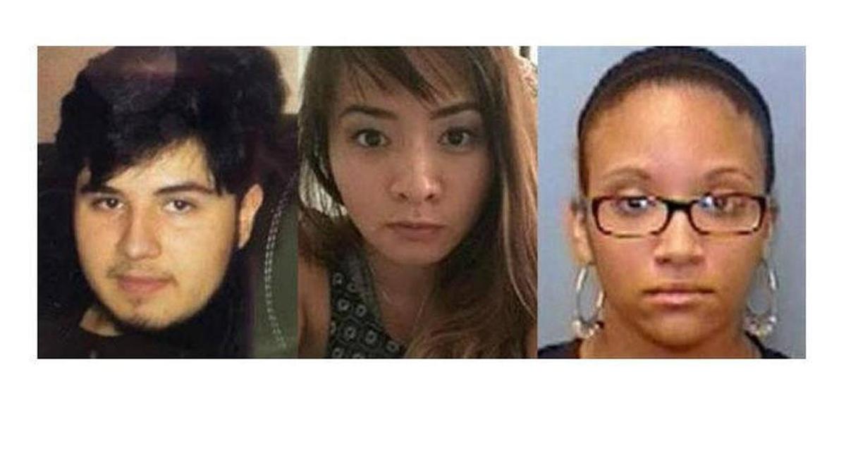 Alexandro “Alex” Castillo, Tru Quan Le “Sandy” Le and Ahmia Feaster. Castillo and Feaster have been named in warrants charging them with possession of a stolen vehicle.