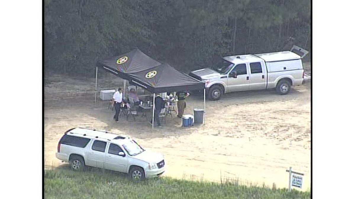 S.C. authorities at the scene where a body was found Friday.