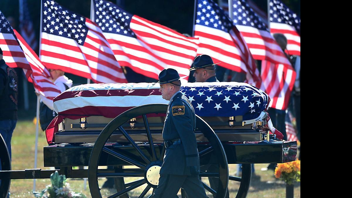 
A horse-drawn caisson carried the casket of Sgt. Jeffrey Wayne Greene last November. The Union County Sheriff's deputy was killed when a tractor trailer toppled onto his cruiser, and he will be remembered at a Police Week ceremony Friday in Monroe.
