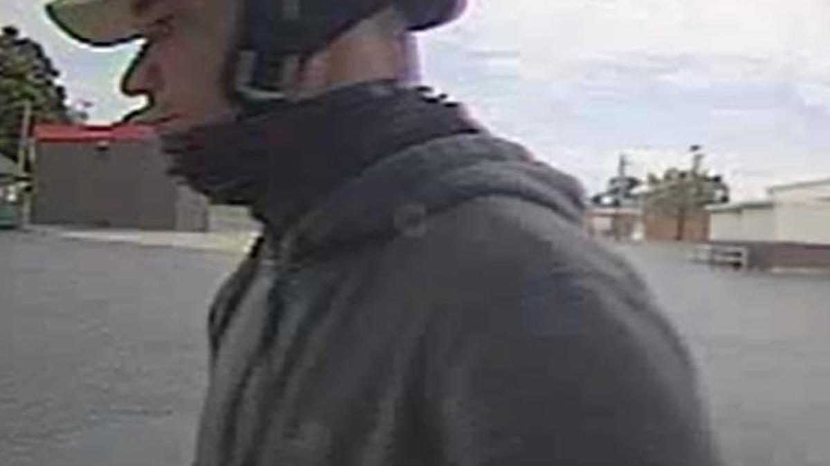 A man wearing a baseball cap under a black helmet tried to rob a woman at gunpoint at a Gastonia ATM last Friday, but she sped off before he could get her money, police said.