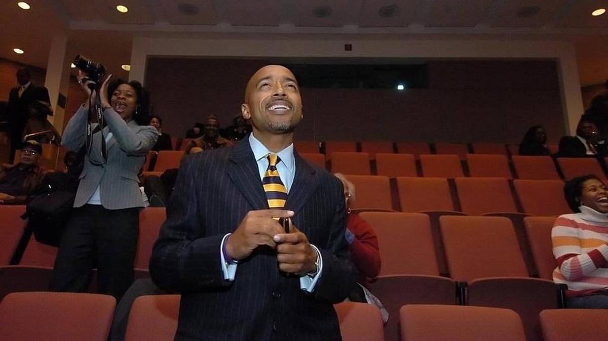 Nick Mackey celebrates a temporary election victory in 2007. In a Democratic Party special election to replace former Sheriff Jim Pendergraph, officials chose Mackey over longtime Chief Deputy Chipp Bailey. But the state party nullified the election after finding that many precincts had been improperly organized.