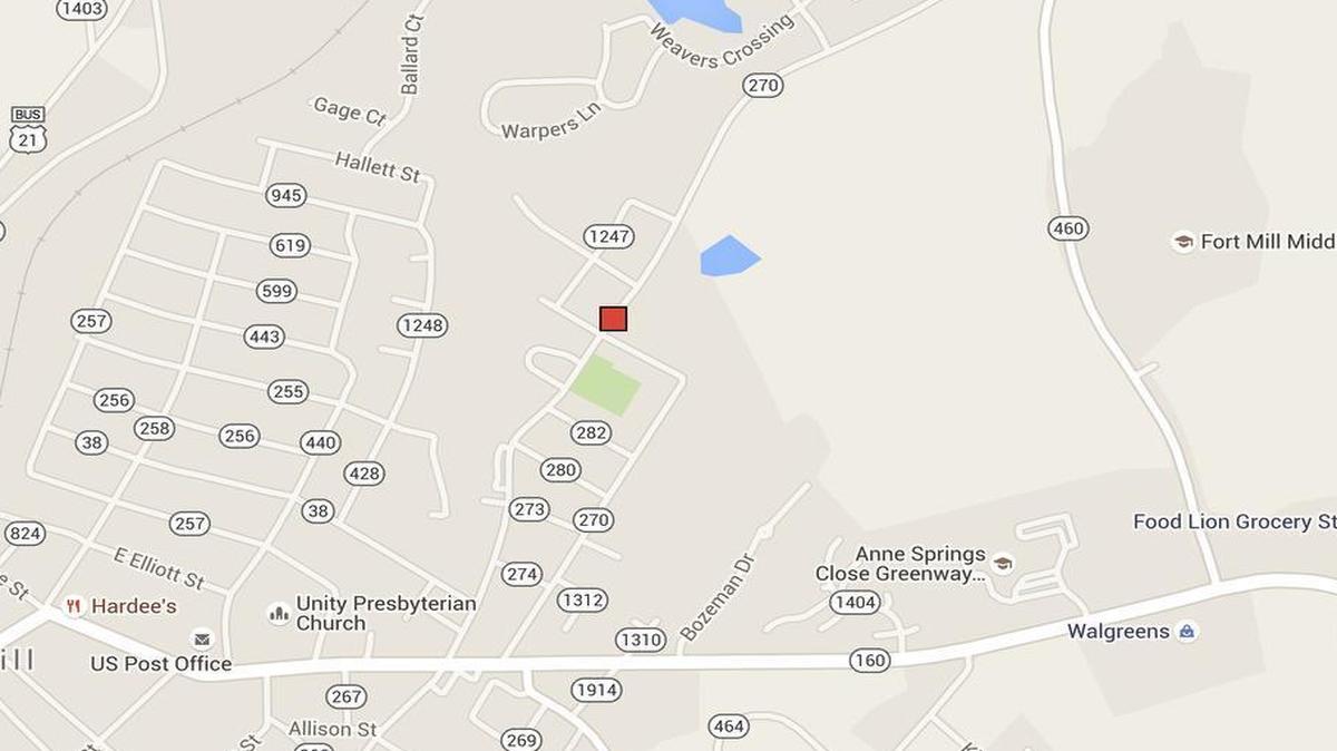 
Approximate location of body found on Thursday morning in Fort Mill. 
