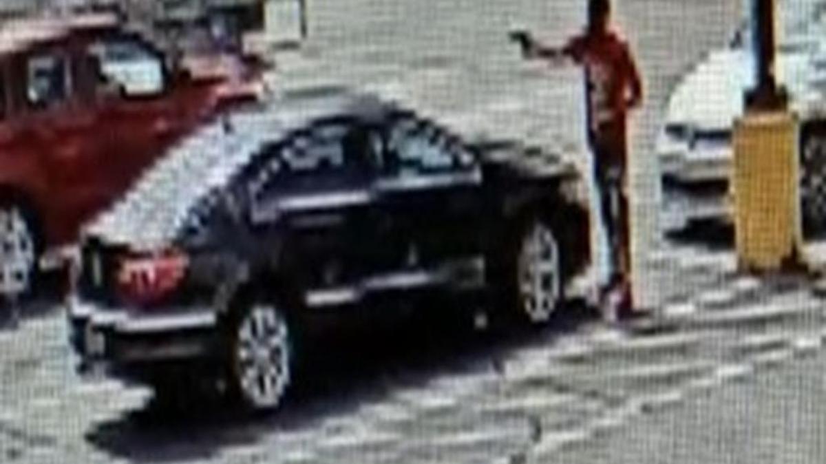 Police are searching for this shooter and car in connection with a shootout in a Food Lion parking lot on East W.T. Harris Boulevard in east Charlotte on Wednesday.