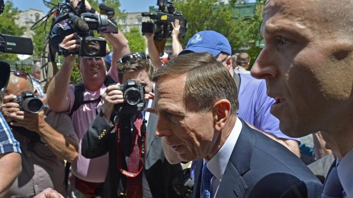 Retired General David Petraeus arrives for his consolidated plea and sentencing hearings at the U.S. Courthouse in Charlotte in April 2015. The former commanding general and CIA director is accused of sharing top government secrets with his biographer/lover, Paula Broadwell of Charlotte.
