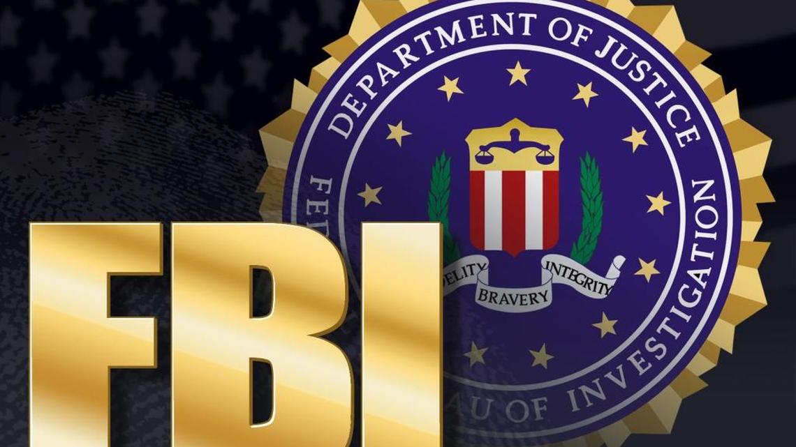 Image of FBI logo superimposed on American flag.