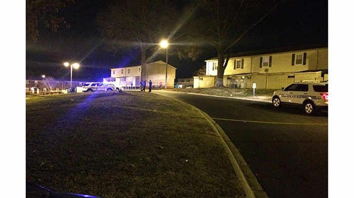 Police respond to the shooting in southeast Charlotte on Wednesday.