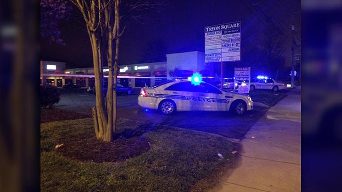 Officers were at the Tryon Square shopping center on North Tryon Street near uptown Monday morning to investigate a shooting.