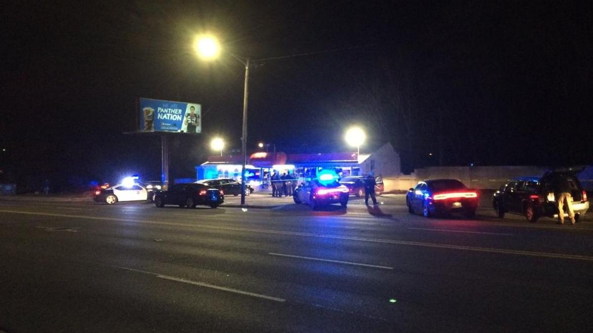 Law enforcement in Gaston County at the scene of a Tuesday night shooting in Gastonia.