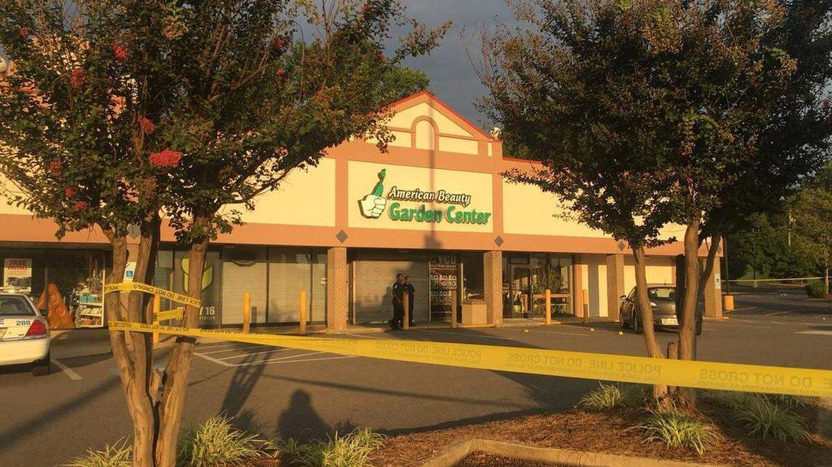 Someone was shot and killed at the American Beauty Garden Center on East Independence Boulevard Monday.