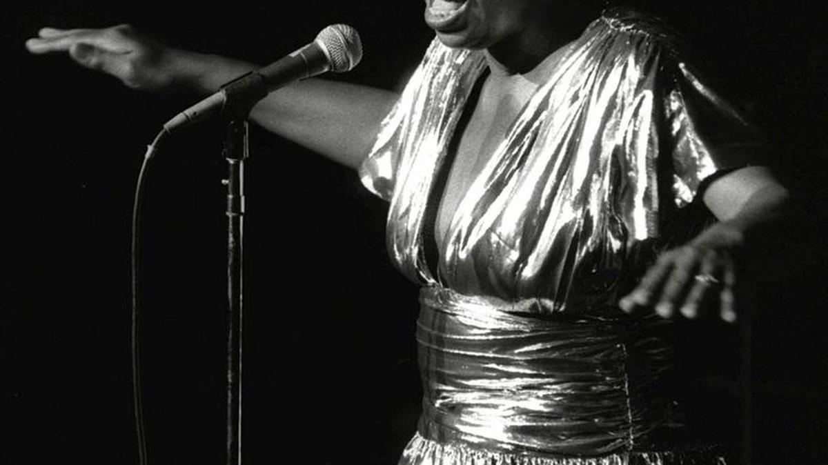 In this June 27, 1985, file photo, Nina Simone performs at Avery Fisher Hall in New York.