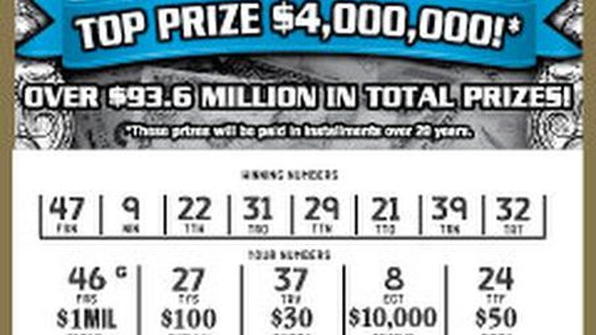 Millionaire Bucks scratch-off ticket