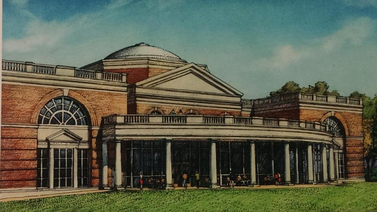 A rendering of the rear of the Morrison library branch post-renovation.