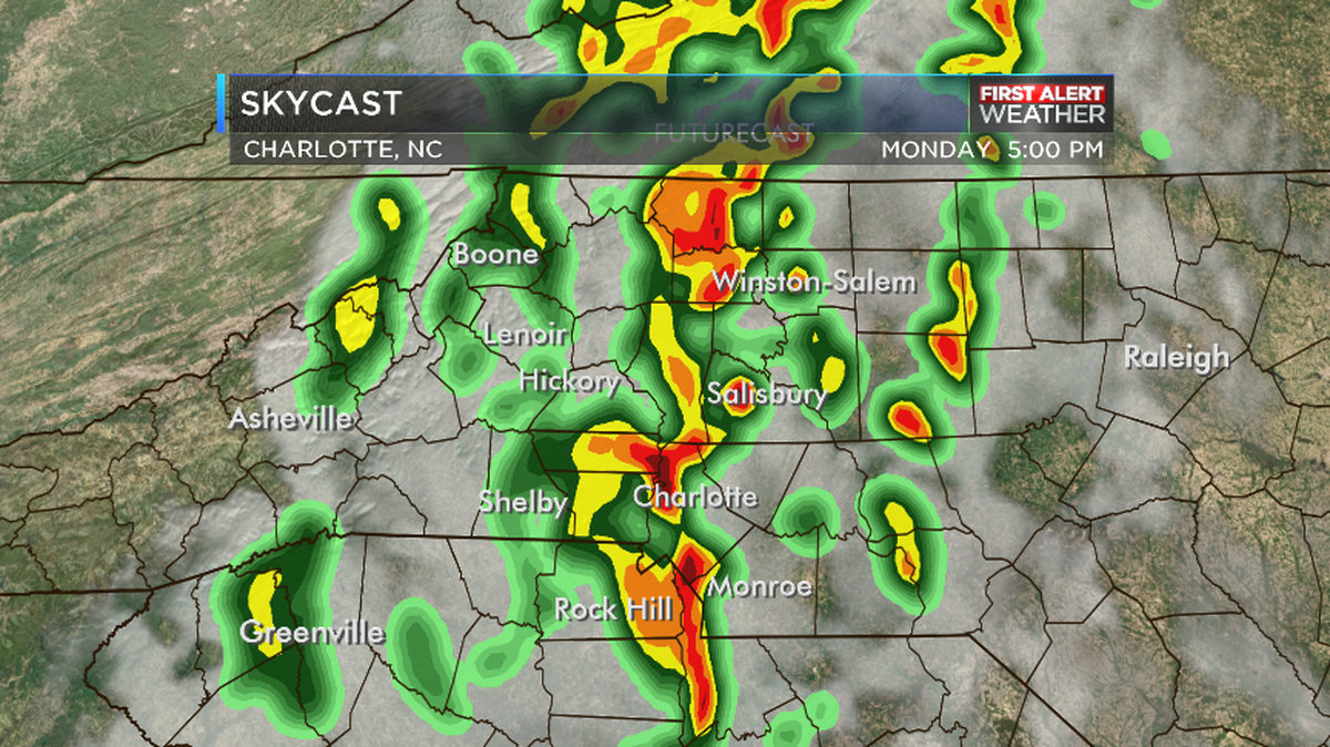 Possible storm scenario Monday afternoon at 5 p.m.