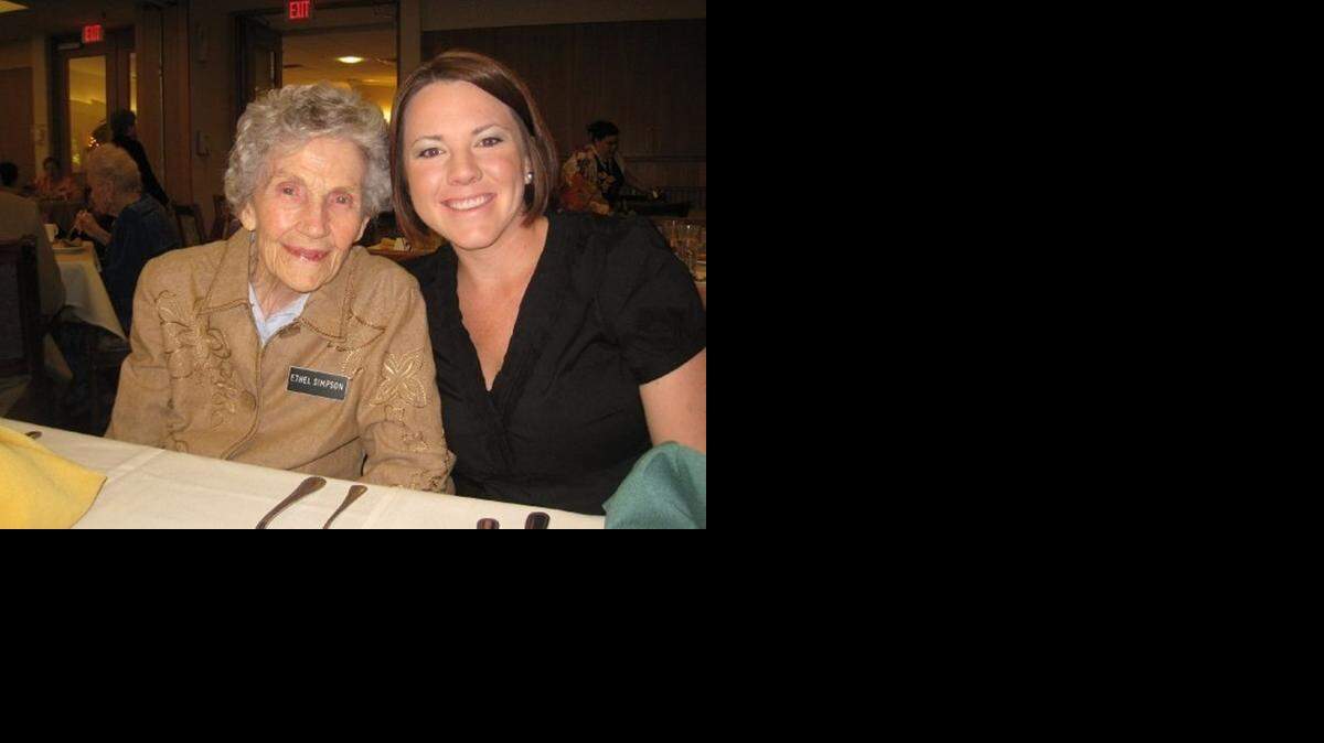 
Ethel Simpson and her granddaughter, Collins Foster. Ethel Simpson was D-Day nurse and later worked at Charlotte’s Sharon Towers Retirement Community in the 1980s. She died March 12. Foster escorted her grandmother’s casket from Texas, where she had lived since 2006, to the family plot in Charlotte.
