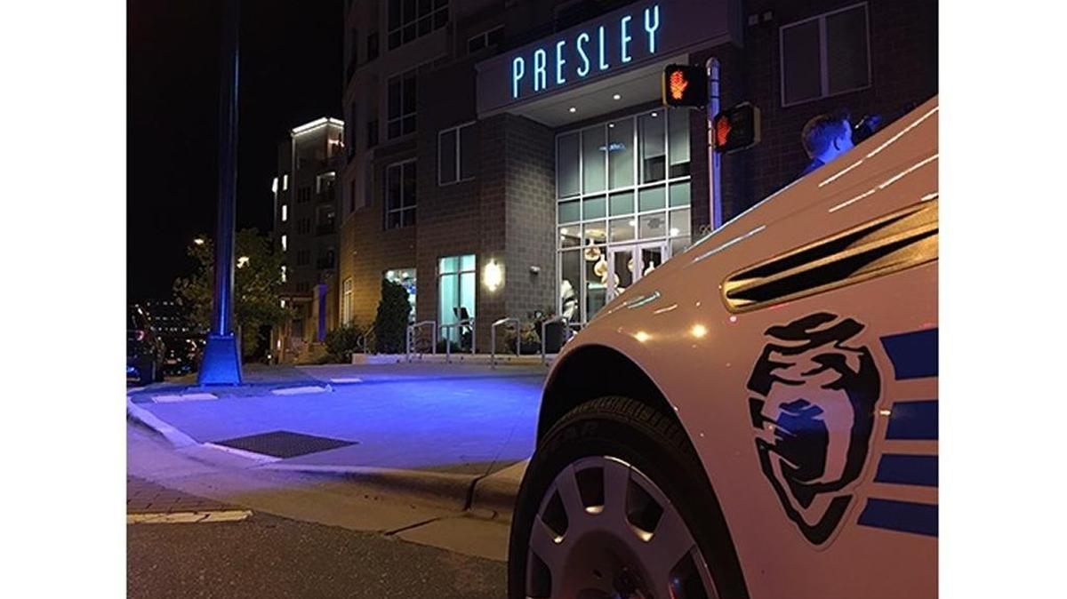 CMPD at the scene of a homicide investigation Friday night in uptown Charlotte.