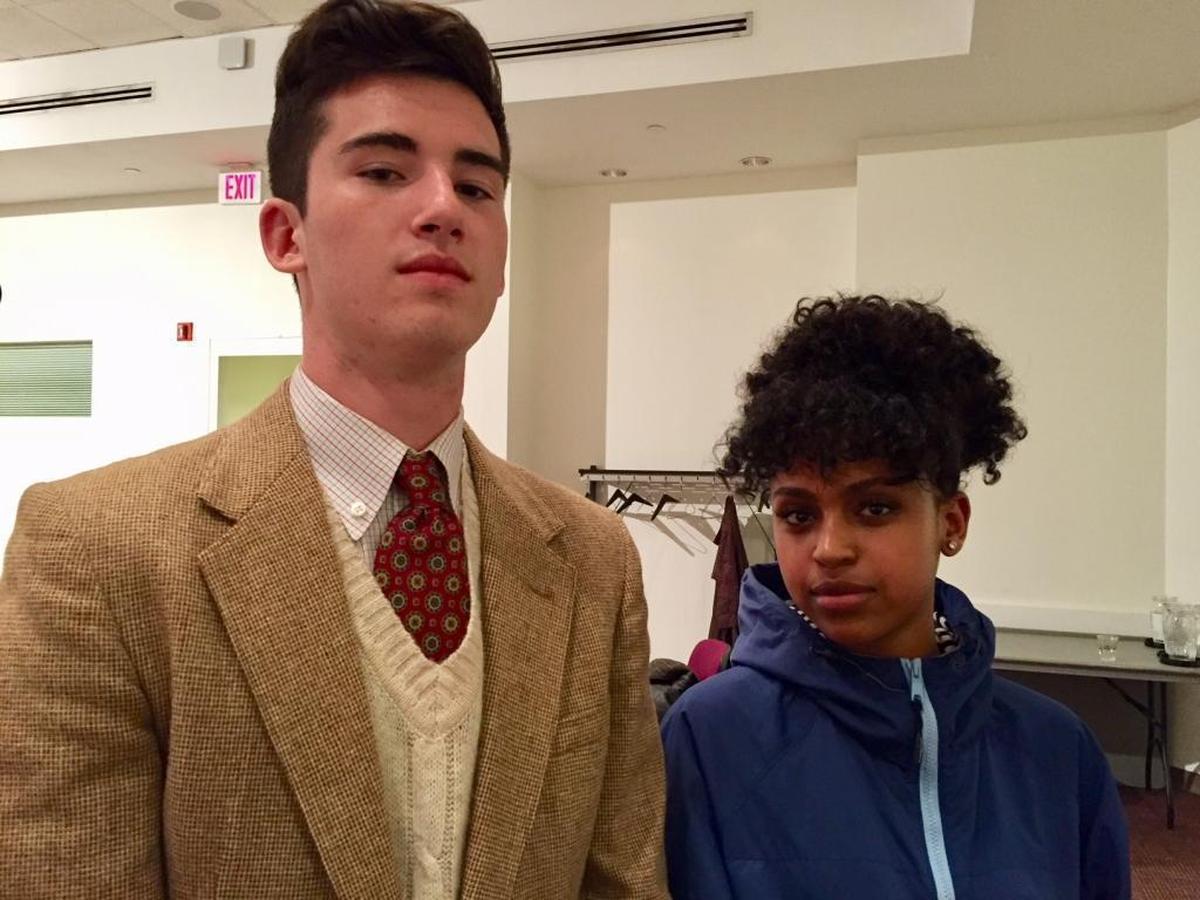 Independence High students Jackson Lohrer (left) and Marion Teshone are working together on March 14 events encouraging classmates to get active in stopping mass shootings, even though the two of them have different views on the issue.