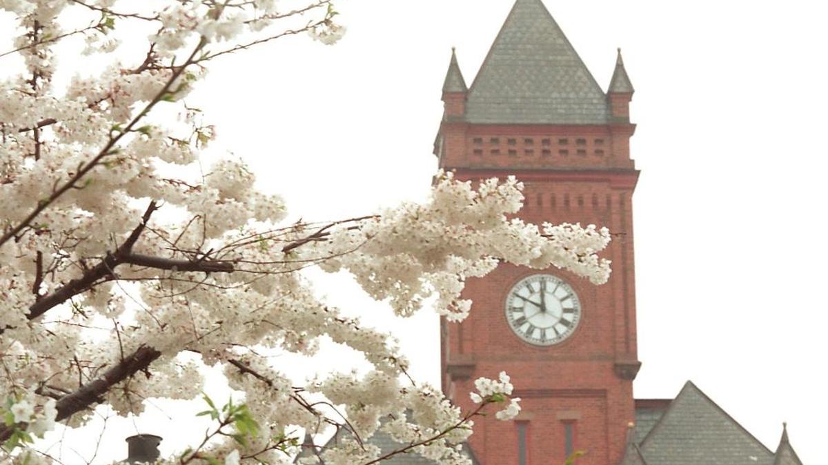 The clock tower at Biddle Memorial Hall is an icon of Johnson C. Smith University’s presence in west Charlotte.