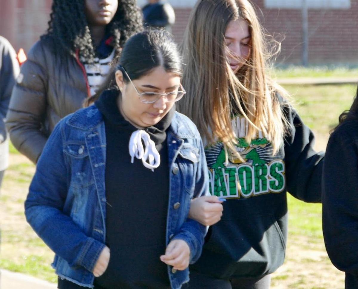 At Whitewater Middle School in Charlotte, students joined in the #NeverAgain march against gun violence.
