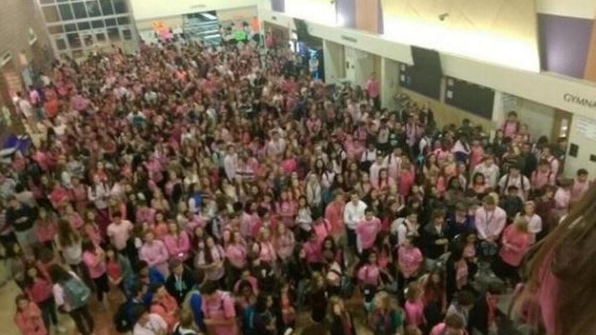 Ardrey Kell High students gather for a hunger drive event in October.
