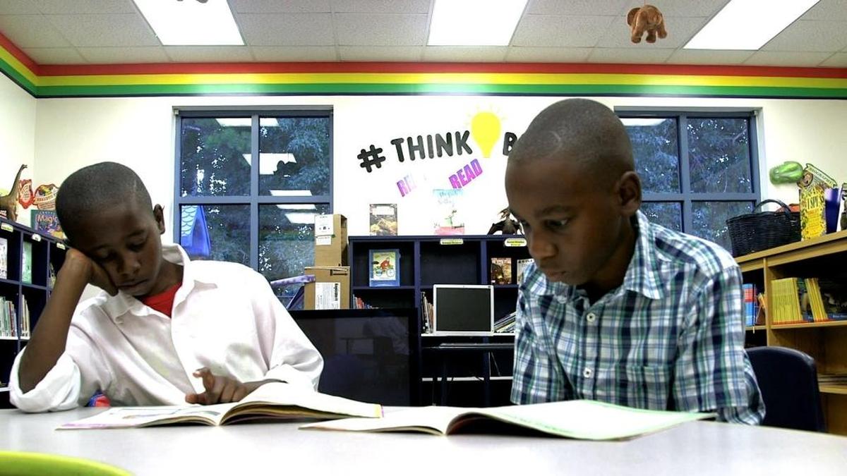 Ellijah Palmer and Cail Glaze attend The Male Leadership Academy, a private Christian school in Charlotte, with help from Opportunity Scholarships.