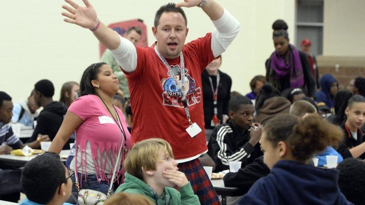 McClintock Middle School Principal Paul Williams was known for his high-energy promotion of the school, which included donning a kilt to represent the Mighty Scots.