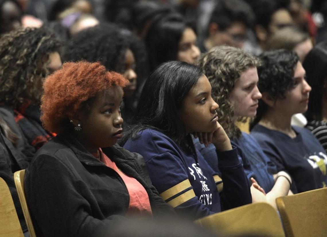 East Mecklenburg High students were brought in for then-Mayor Jennifer Roberts’ 2017 state of the city speech.