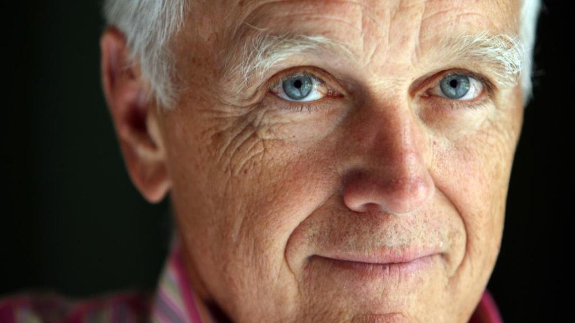 Author Clyde Edgerton of Wilmington, North Carolina, still uses his vintage manual typewriter to write his novels and short stories. Edgerton's new book is titled "The BIble Salesman". He is pictured here at his wife's parents' home in Medina, Ohio on August, 1, 2008. LISA DEJONG/SPECIAL TO THE OBSERVER