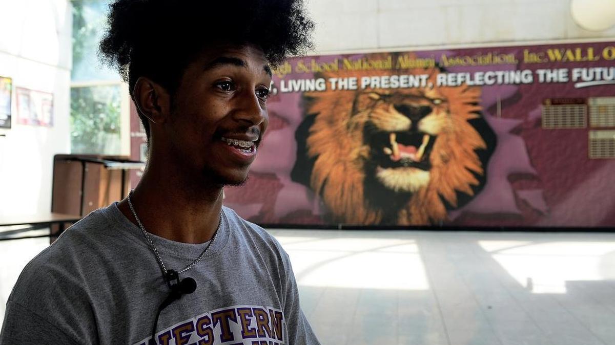 West Charlotte High School senior Jaylen Lowery, who has struggled with almost losing his enrollment and scholarship at Western Carolina University.