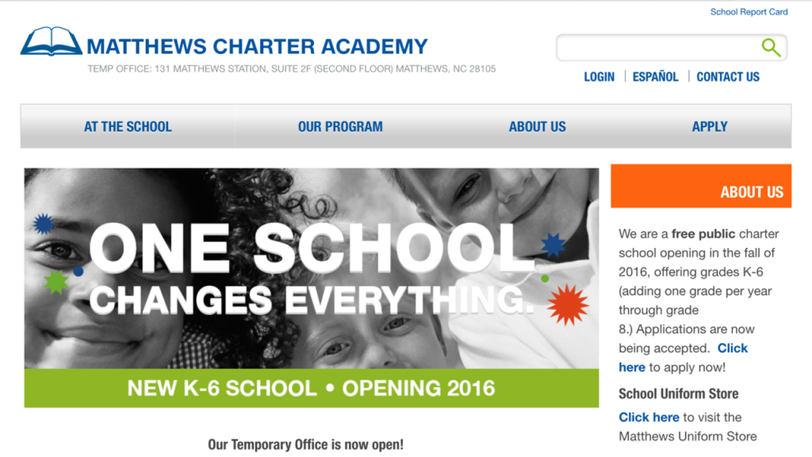 Matthews Charter Academy is among six new charter schools slated to open in the Charlotte region in August.