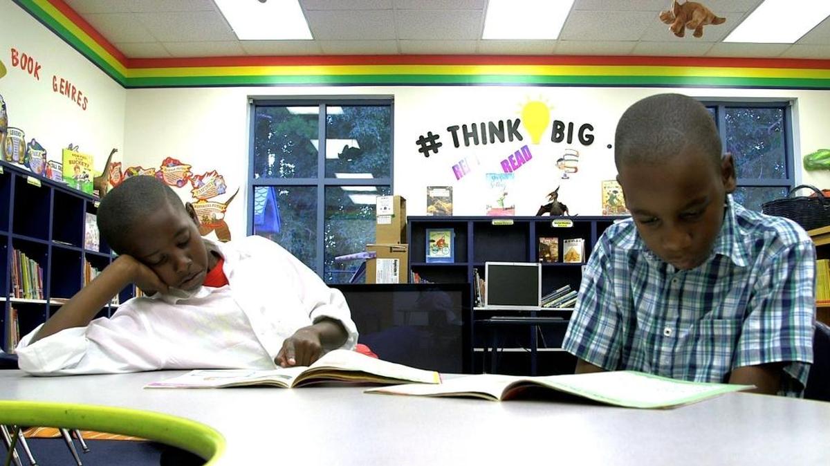 Ellijah Palmer, 10, and Cail Glaze, 7, are attending The Male Leadership Academy in Charlotte with help from North Carolina's Opportunity Scholarship program.