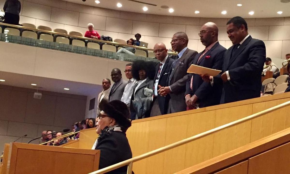 A group of African American clergy, joined by County Commissioner Vilma Leake, stood up at a January school board meeting to say they want to help Charlotte-Mecklenburg Schools eliminate disparities based on race and income.