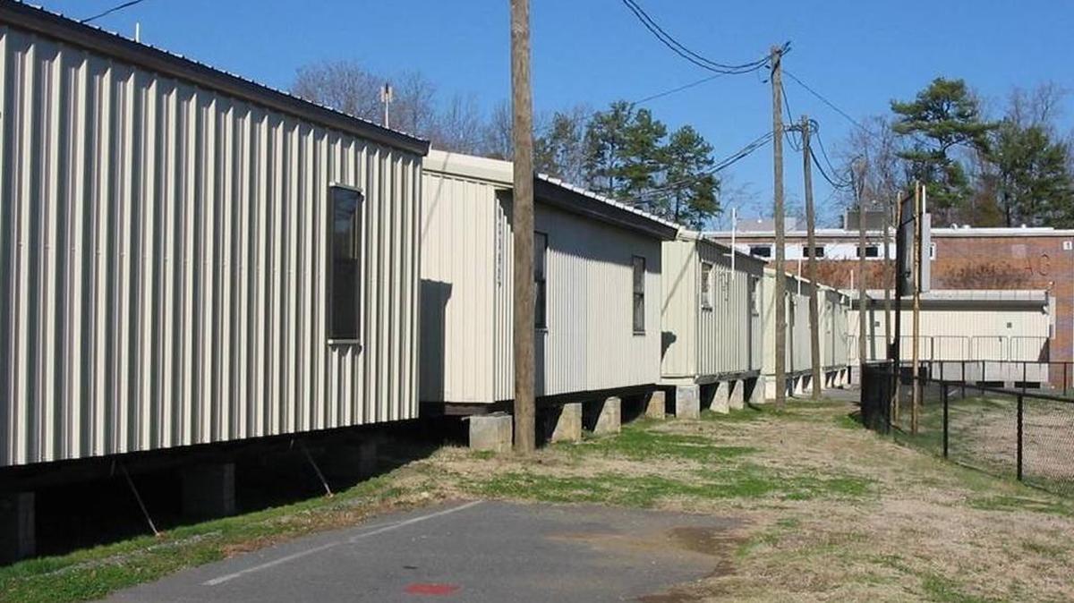 At some schools, CMS uses trailers to address overcrowding. 