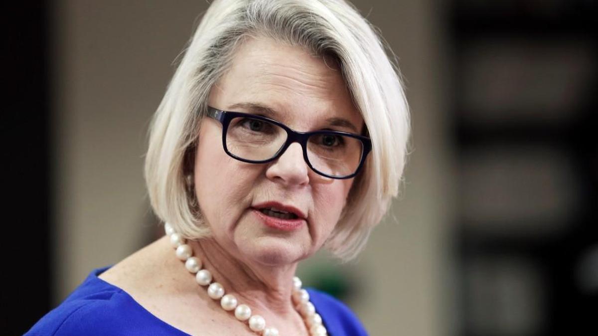 Margaret Spellings speaks after she was elected president of the University of North Carolina system during a meeting of the UNC Board of Governors at the Spangler Center in Chapel Hill, N.C., Friday, Oct 23, 2015.