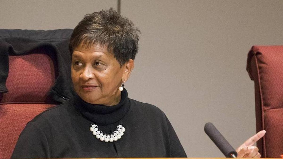 Charlotte-Mecklenburg school board Chair Mary McCray presides over the Feb. 23 meeting, where search decisions were delayed.