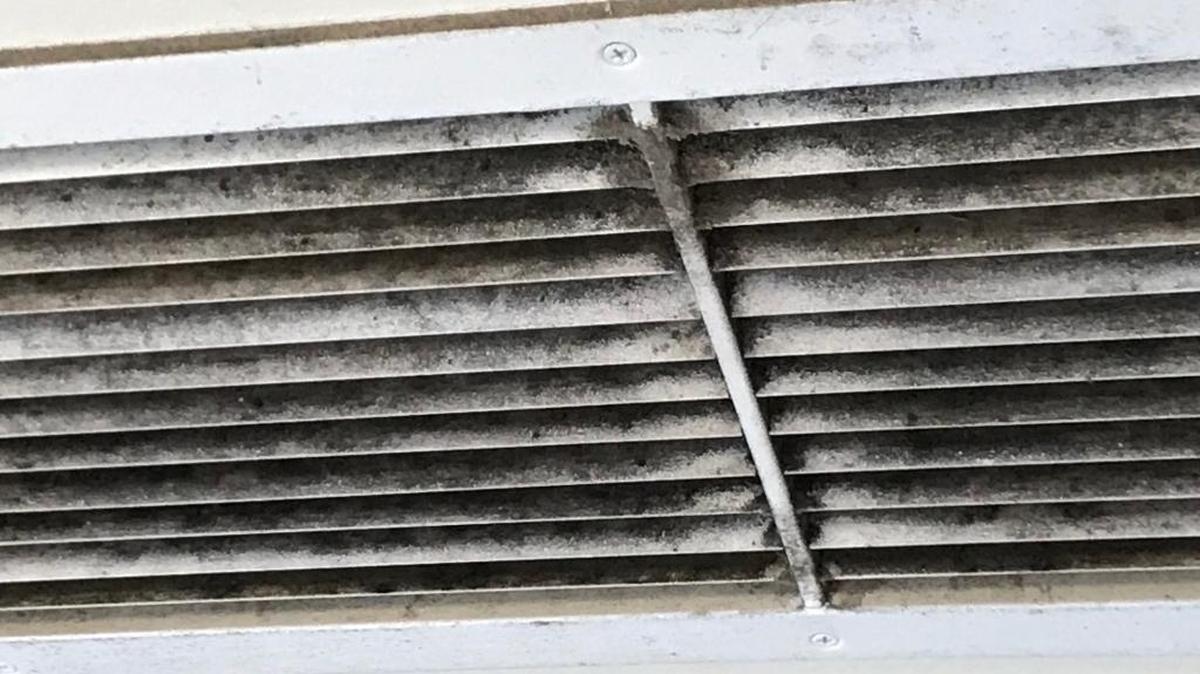 An apparently moldy air vent in the entry of Providence High, which has since been replaced.
