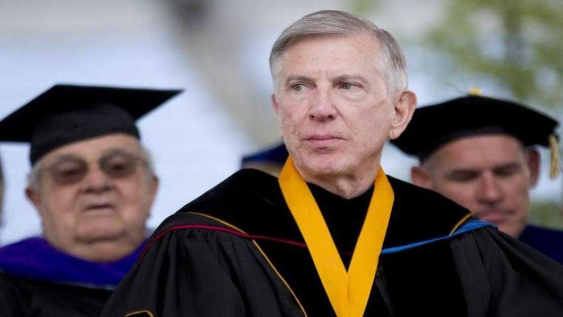 
UNC system President Tom Ross during UNC's commencement ceremony in May. Ross is the 2015 recipient of the Echo Award Against Indifference.
