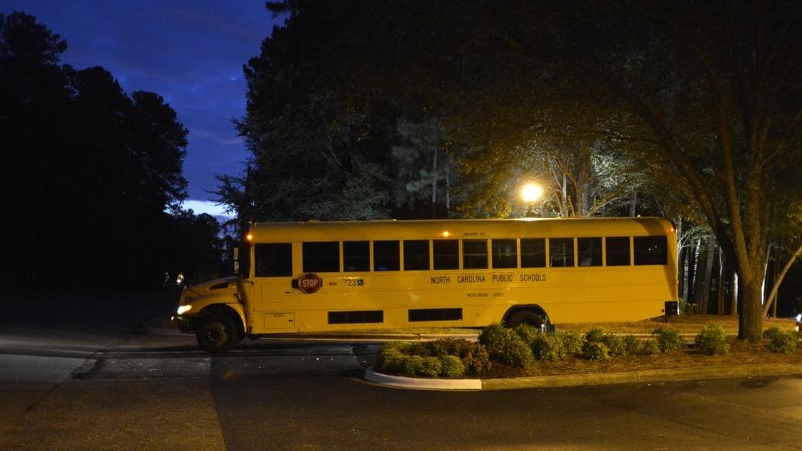 Charlotte-Mecklenburg school buses hit the roads before dawn and dropped off the last students after 8 p.m. on the first day of school.