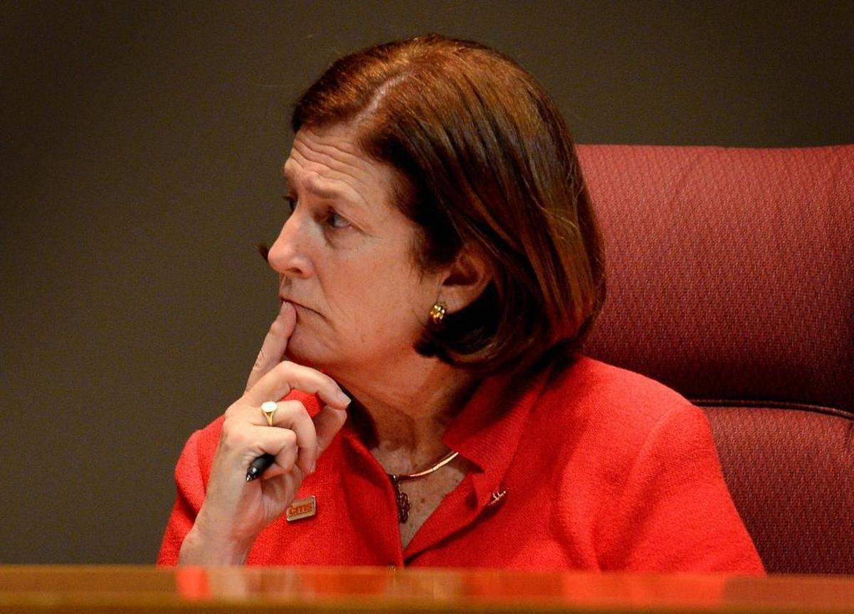 CMS Superintendent Ann Clark during Tuesday’s boundary hearing. She said she and her staff are working with public suggestions and will present revisions to her plan next week.
