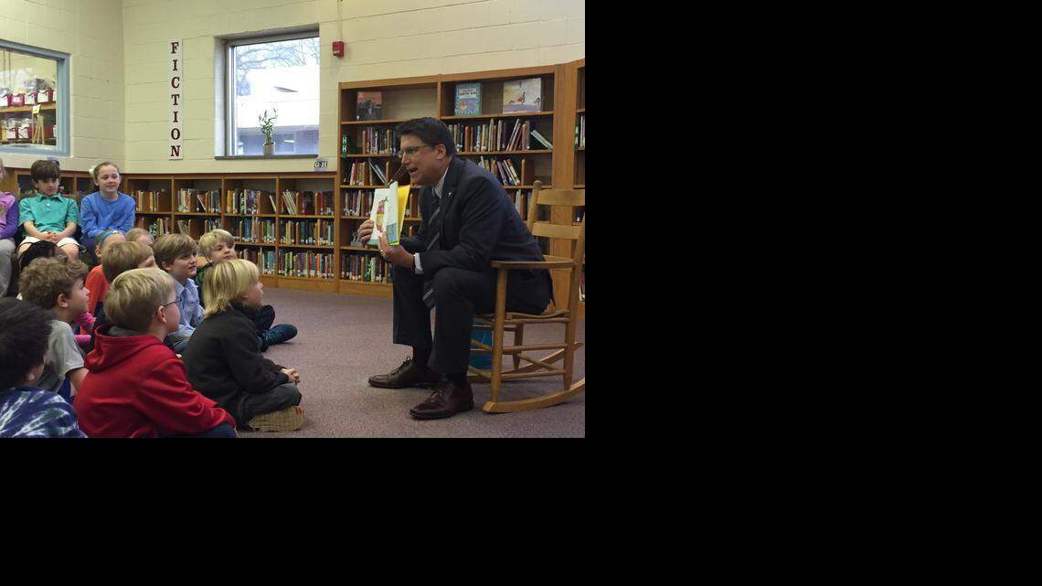 
Gov. Pat McCrory reads to second- and third-graders at Dilworth Elementary in Charlotte Monday as part of the National Education Association's Read Across America Day. He also unveiled elements of his budget proposal.


