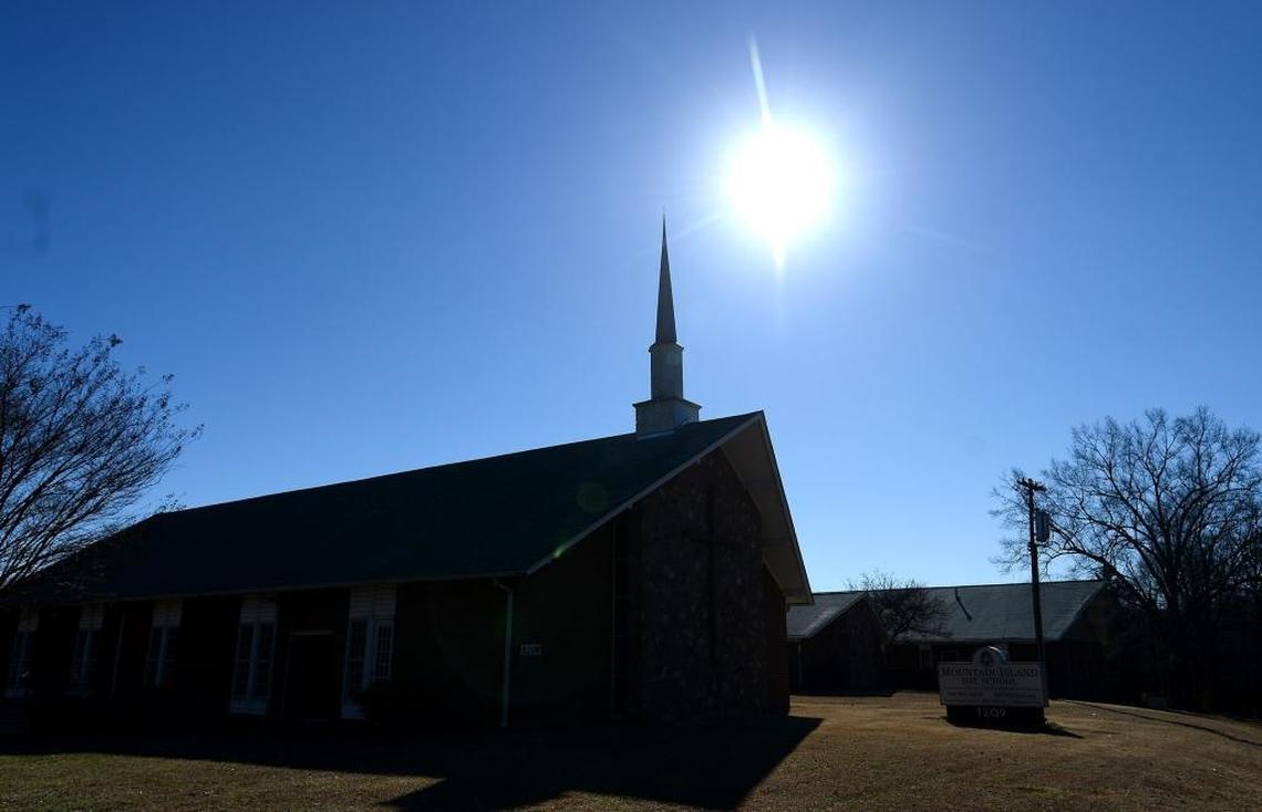 Mountain Island Day School, on Little Rock Road in northwest Charlotte, will remove its steeple before it becomes a public charter school in August, but only because the roof needs repairs.