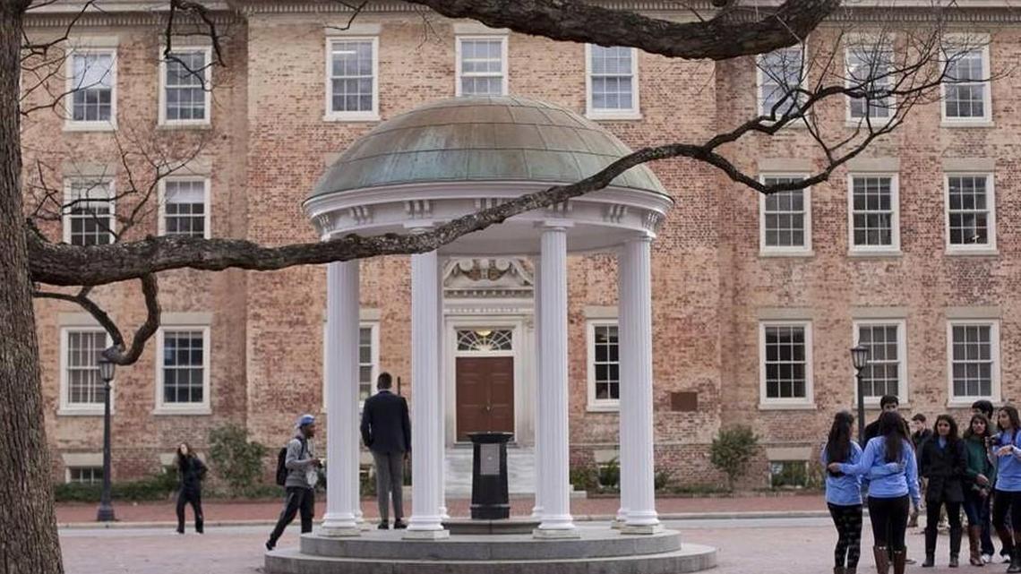 The Historic South Building and the Old Well on the University of North Carolina campus in February. rwillett@newsobserver.com