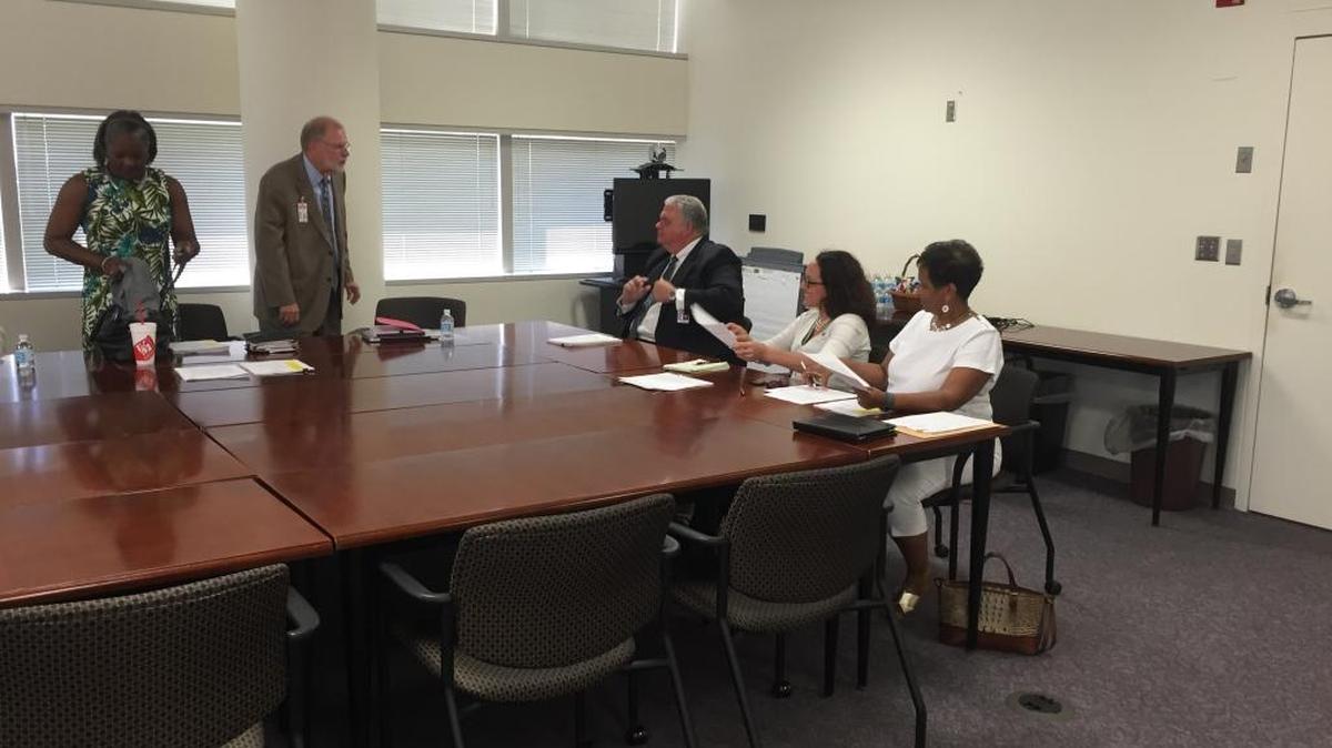 The Charlotte-Mecklenburg Schools Board of Education Policy Committee meet on Wednesday.