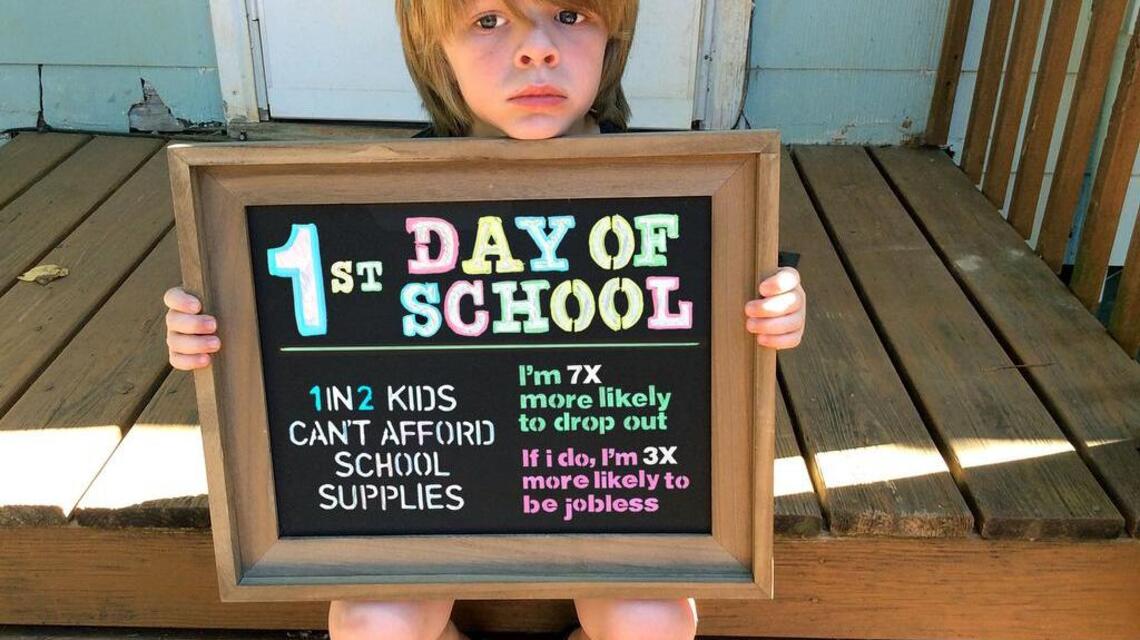 Back-to-school bummer: Grim photos aim at poverty awareness